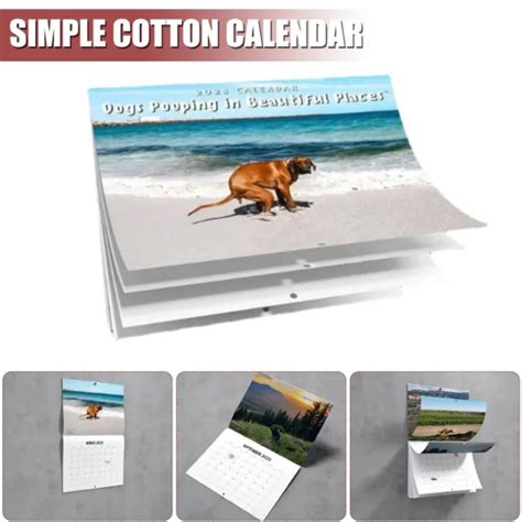 Funny Dog Pooping Calendar 2023 Monthly Wall Hanging Calendar Animal