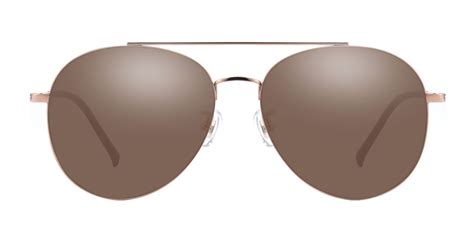 Laredo Aviator Prescription Sunglasses Rose Gold Frame With Brown Lenses Womens Sunglasses