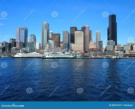 Seattle Cityscape Stock Image Image Of Cityscape Famous 85991257
