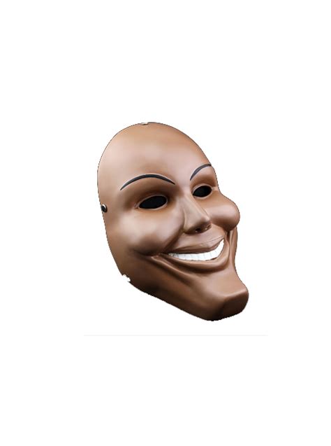 Movie The Purge Weird Smiling Brown Face Resin Mask Halloween Stage
