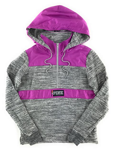 Victorias Secret Pink Hoodie Perfect Quarter Zip Nylon