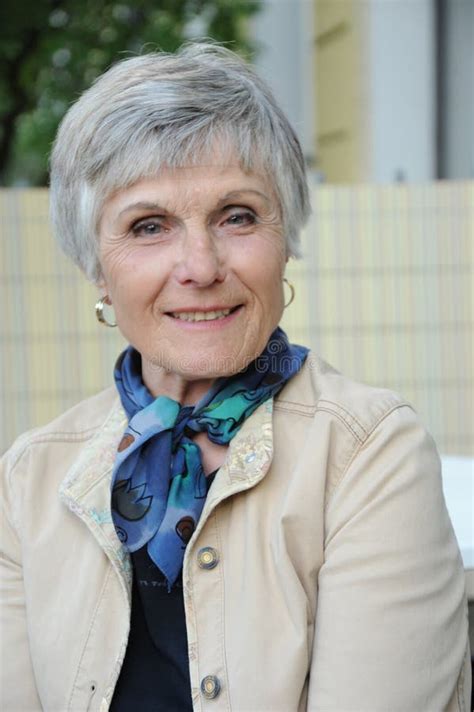 Seniorportrait 70 Year Attractive Woman Stock Photo Image Of