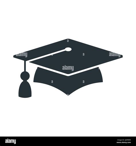 Graduation Black Logo University Graduate Cap With Diploma Stock