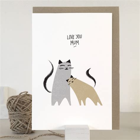 Mothers Day Card Mother Day Card Cat Mother Card Cat Card Mothers Day Card Cat Cat Mum Card