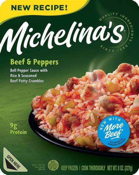Michelinas Beef And Peppers Meal 80 Oz Frozen Dinner