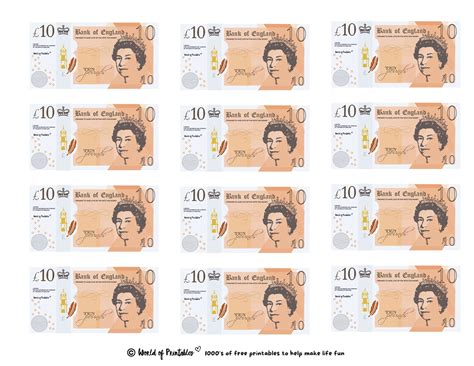 Printable British Bank Notes By Mrs West Knows Best Tpt British Uk