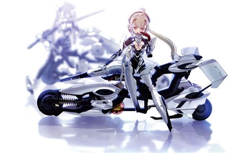 Обои Girl Mecha Anime Suit Motorbike Japonese Busou Shinki