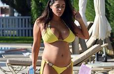 casey bikini batchelor yellow pool cyprus sexy enjoying sun pregnant her bump pregnancy she nude aznude gotceleb tenerife