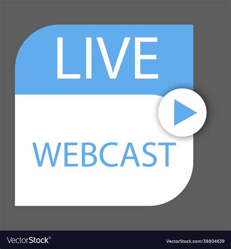 Live Webcast Button Icon Emblem Label Royalty Free Vector