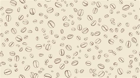 Drawn Coffee Bean Seamless Background Pattern With Falling Coffee