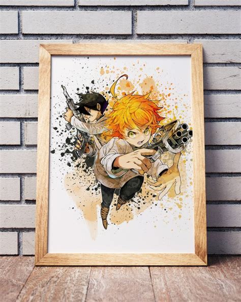 Poster The Promised Neverland Anime Watercolor Art Print Manga Etsy Sexiezpicz Web Porn