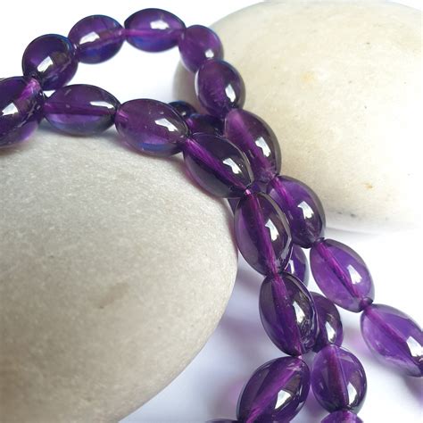 Aaa Grade Amethyst Oval Gemstone Beads Full Strand 39cm Maddogg Designs