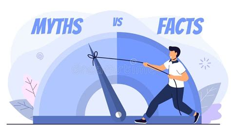 Myths Vs Facts Oncept Of Thorough Fact Checking Or Easy Compare