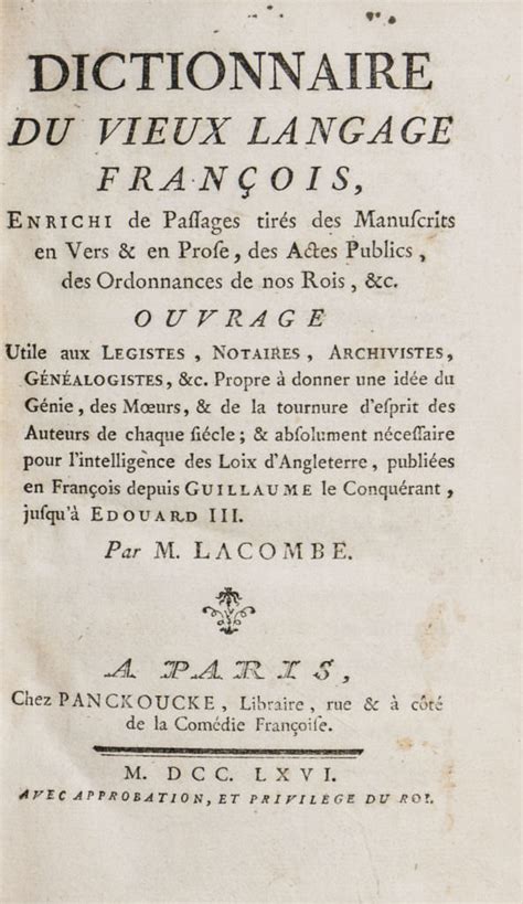 Dictionnaire Du Vieux Langage François Le Dicopathe