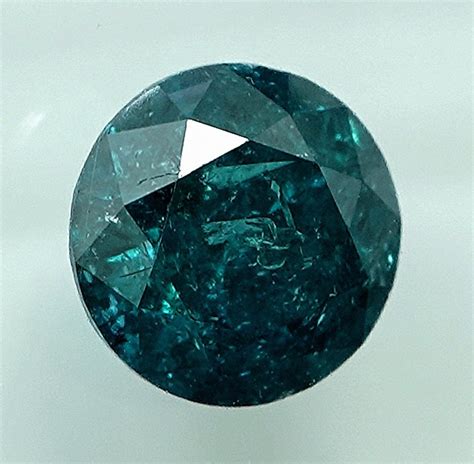Diamant 105 Ct Brillant Fancy Intense Greenish Blue I3 No