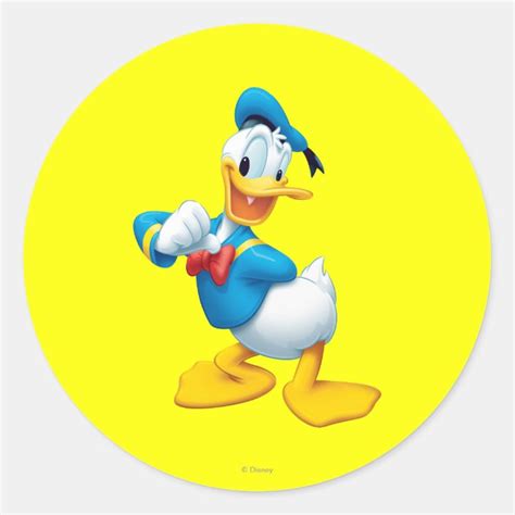 Donald Duck Posing Classic Round Sticker