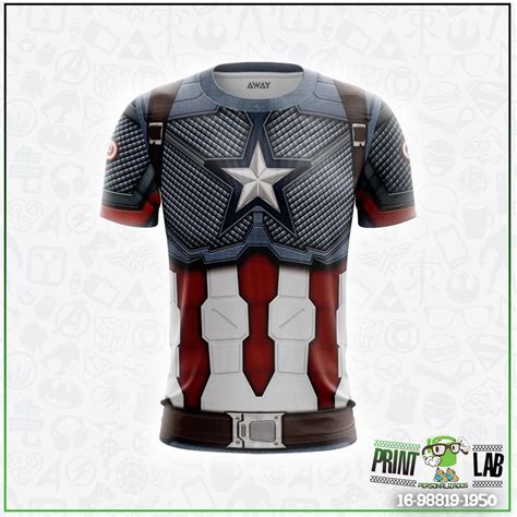 Camisa Camiseta Capitão América 3d Uniforme Traje Vingadores Cosplay Shopee Brasil