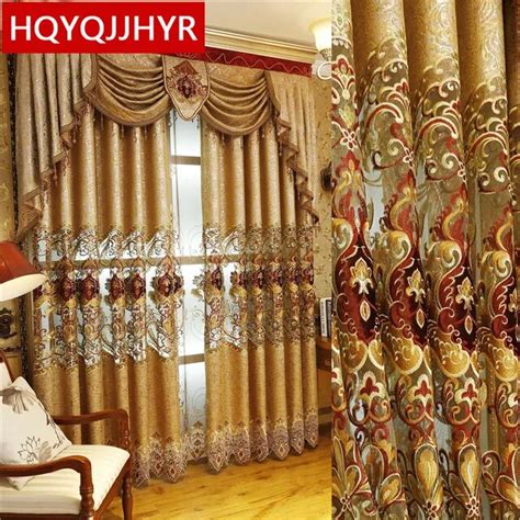 European And American Style Royal Gold Luxury Curtains For Living Room