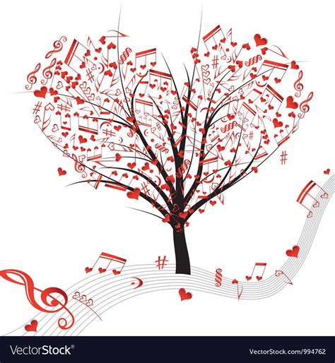 Tree Music Heart Vector Image On Music Tree Music Artwork Music Heart