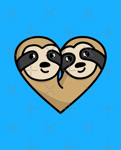 Couple Sloth Love Heart By Therealsadpanda Redbubble