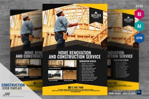 21 Free Construction Flyer Template Download Graphic Cloud