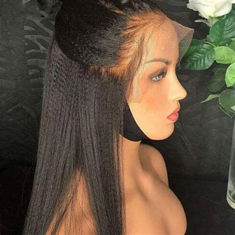 Yaki Straight India Remy Silk Base Full Lace Wig Transparent Kinky