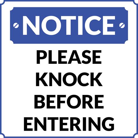 Please Knock Before Entering Polite Notice 11353178 Vector Art At Vecteezy