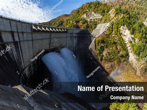Hydroelectric Kurobe Dam And Rainbow Powerpoint Template