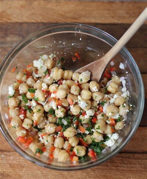 Chickpea And Roasted Red Pepper Salad Inquiring Chef