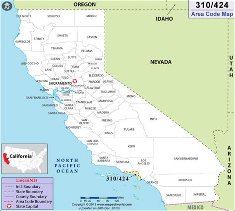 424 Area Codes Map Map California Map Area Codes