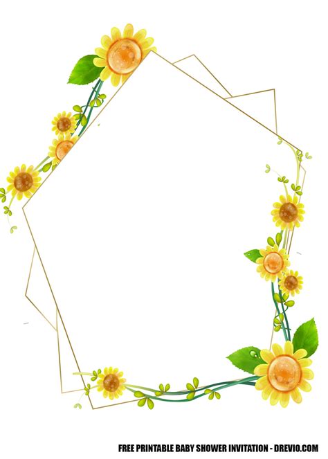 Free Printable Template Oh Baby Sunflower Baby Shower For