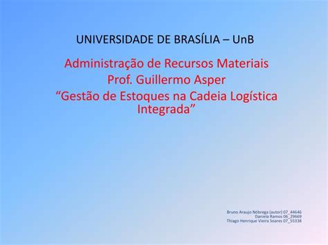 PPT UNIVERSIDADE DE BRASÍLIA UnB PowerPoint Presentation free download ID