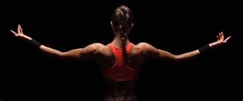 Wallpaper Women Back Fitness Model Red Tops Fit Body Black