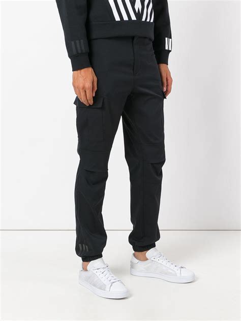 Adidas Originals Synthetic Slim Fit Cargo Pants In Black For Men Lyst
