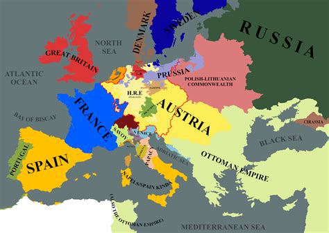 Map of Europe just before the seven years war (Revised) : Maps