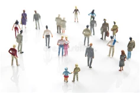 Miniature People Different People Stand On A White Background Stock