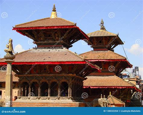 Temples Of Patan With Red Roofs Ancient City In Kathmandu Valley