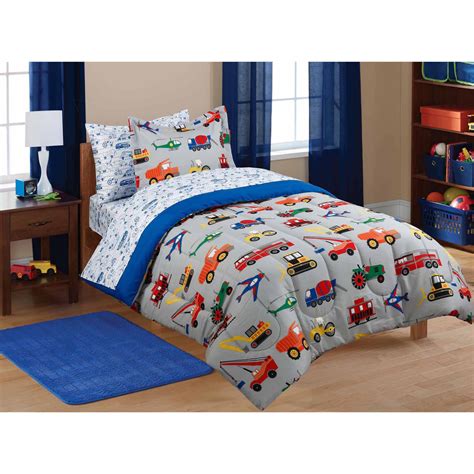 Give your bedroom a nice makeover and stay warm with one of our elegant comforter sets. Mainstays Kids Transportation Bed in a Bag Coordinating ...