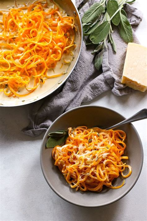These Butternut Squash Noodles With Sage Cream Sauce Are Creamy Crunchy And Earthy It S A