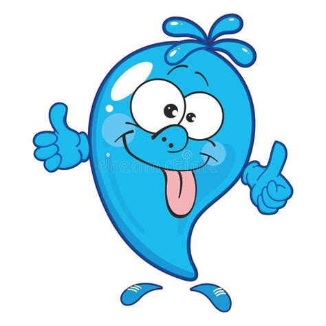 Water Drop Cartoon Mascot Character Stock Vector Illustration Of