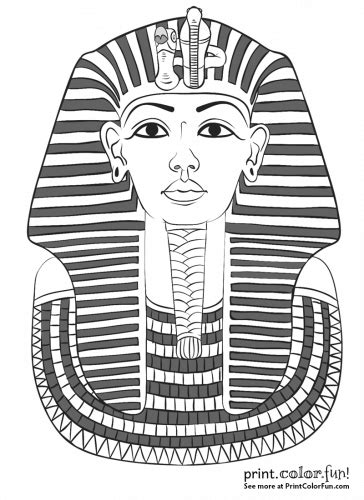 King Tutankhamuns Mask Coloring Page Print Color Fun King Tut