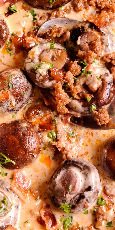 Blending italian sausage and beef together gives it a slightly spicier, more interesting flavor and a richer texture. Creamy Mushrooms and Sausage #mushrooms #sausage | Pork ...
