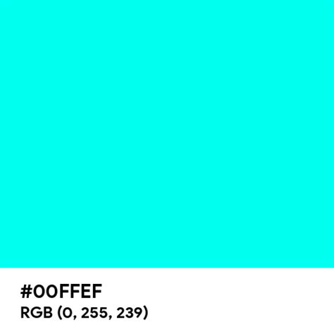 In the hsl color space #00ced1 has a hue of 181° (degrees), 100% saturation and 41% lightness. Turquoise Blue color hex code is #00FFEF