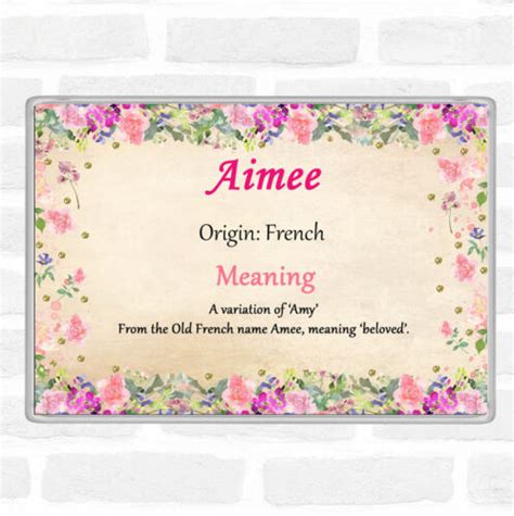 Aimee Name Meaning Jumbo Fridge Magnet Floral Ebay