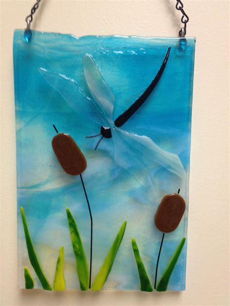 Fused Glass Dragonfly Tack Fused Fused Glass Glass Fusing Projects Fused Glass Wall Art