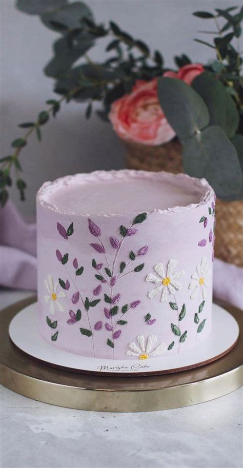 Cute Birthday Cakes For All Ages Floral Hand Painted Cake Simple Cake Designs Painted