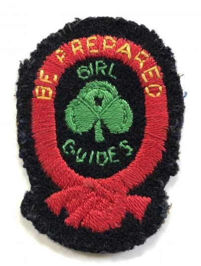 Sally Bosleys Badge Shop First Class Girl Guides Be Prepared Felt Cloth Badge