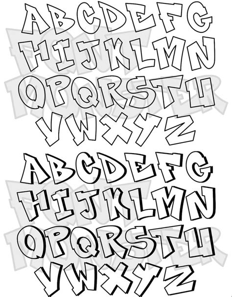 Outline And 3d Outline Of My Block Letter Graffiti Alphabet Download In