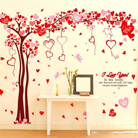 Valentines Day Love Tree Decorative Wall Stickers Bedroom Romantic