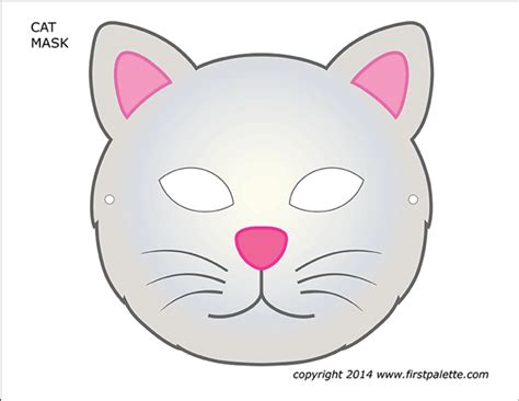 Printable Colored Cat Mask 2 Cat Mask Printable Animal Masks Animal